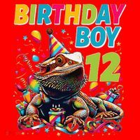 Bearded Dragon Lizard12th Birthday 12 Year Old Santa Hat thumb 1