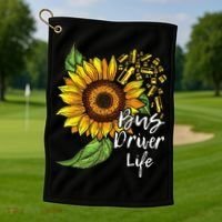 Bus Driver Life School Bus Driver Appreciation Golf Towel thumb 1