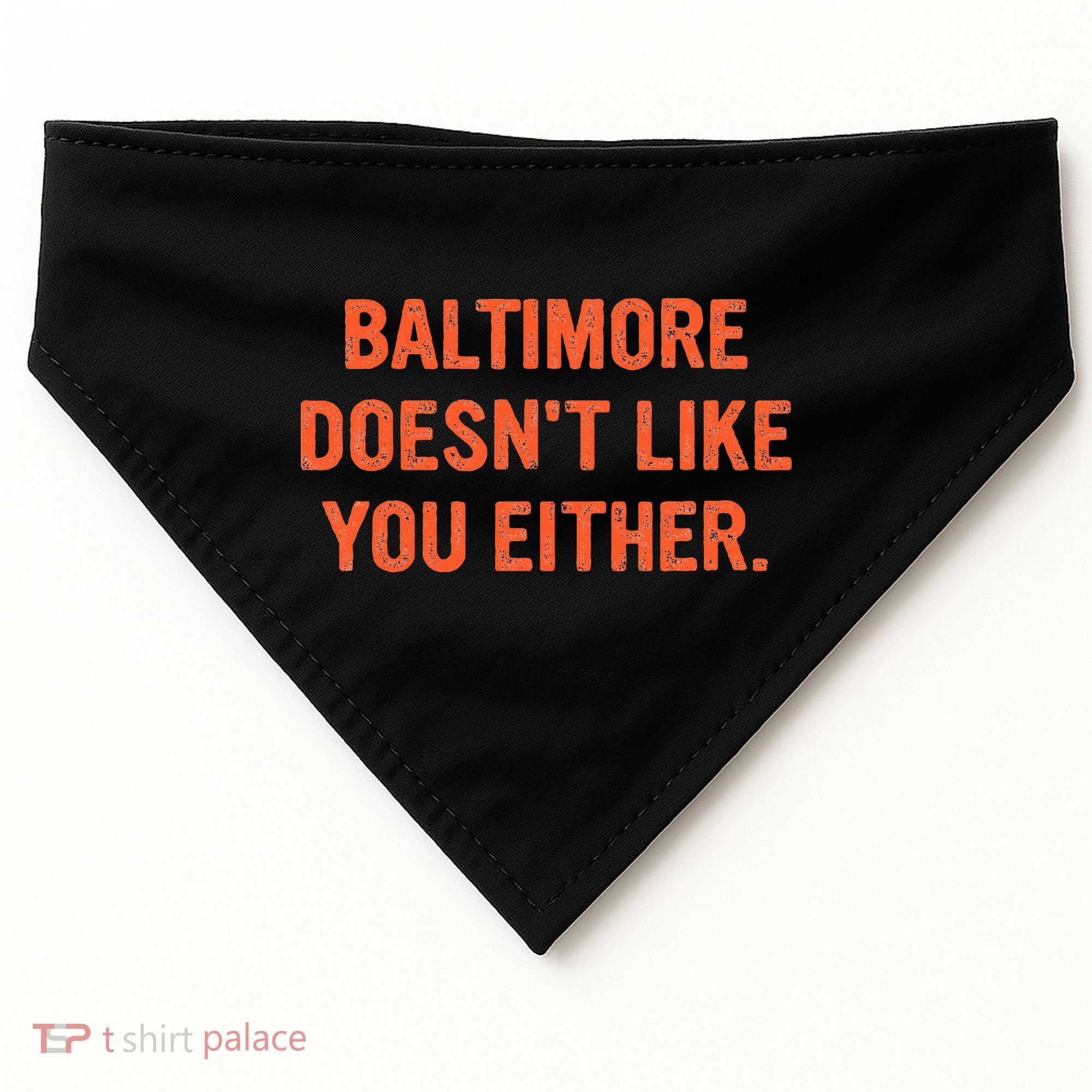Baltimore DoesnT Like You Either Apparel USA-Made Doggie Bandana