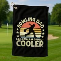 Bowling Dad Like A Regular Dad But Cooler Golf Towel thumb 1