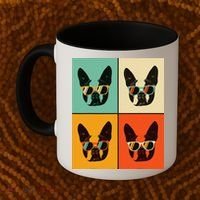 Bostie Dog Lover Gift Funny Boston Terrier With Sunglasses Coffee Mug thumb 2