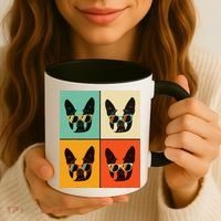 Bostie Dog Lover Gift Funny Boston Terrier With Sunglasses Coffee Mug thumb 3