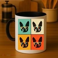Bostie Dog Lover Gift Funny Boston Terrier With Sunglasses Coffee Mug thumb 4