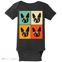 Bostie Dog Lover Gift Funny Boston Terrier With Sunglasses Baby Bodysuit thumb 0
