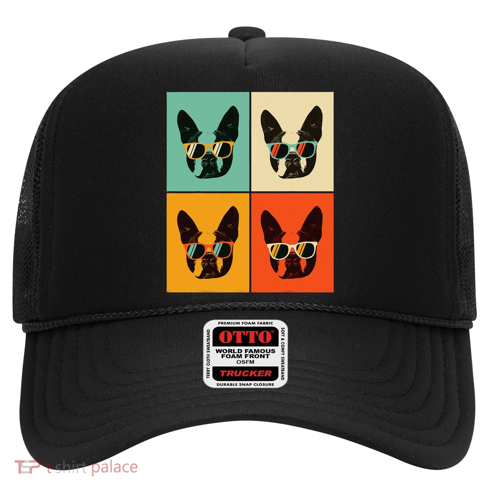Bostie Dog Lover Gift Funny Boston Terrier With Sunglasses Hat