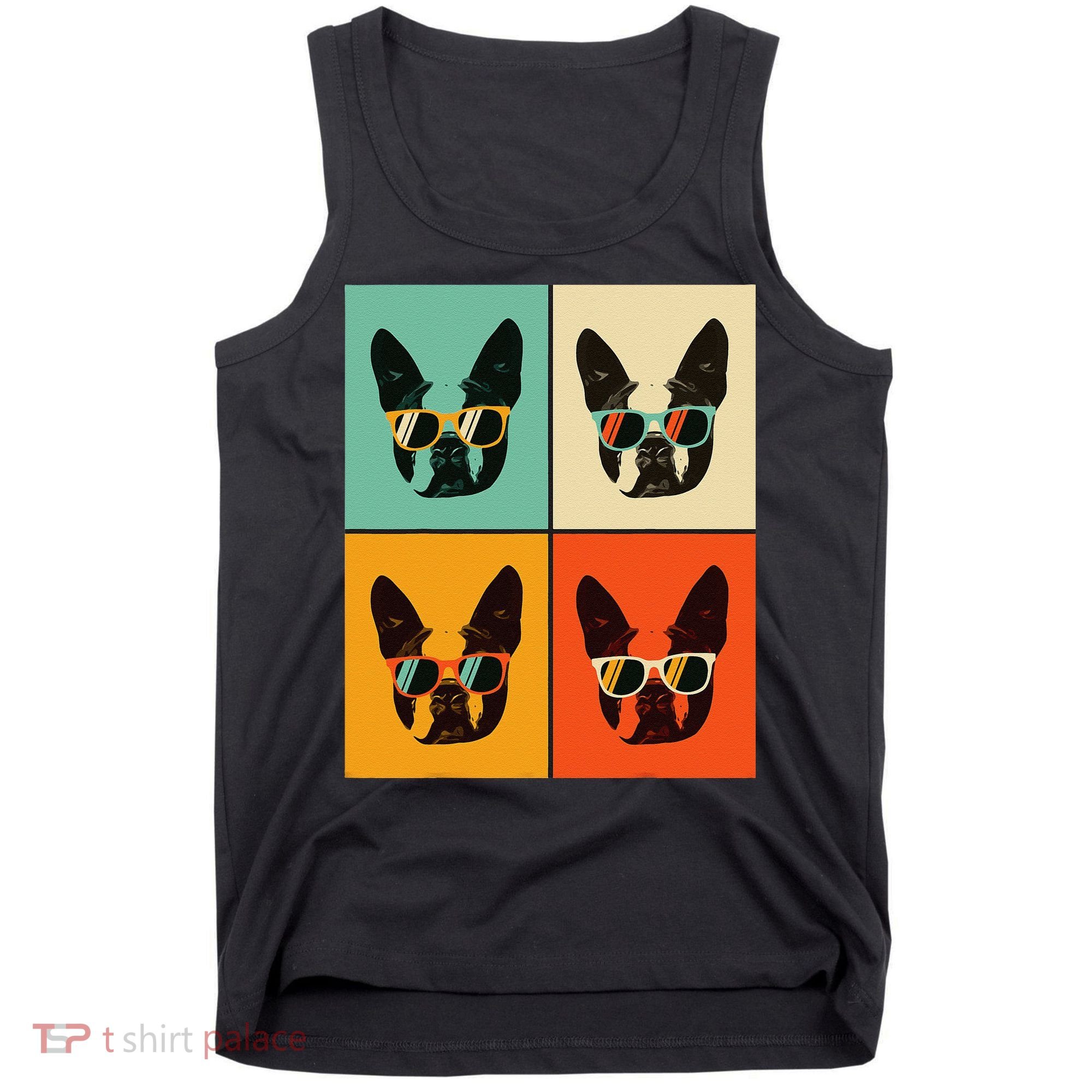 Bostie Dog Lover Gift Funny Boston Terrier With Sunglasses Tank Top