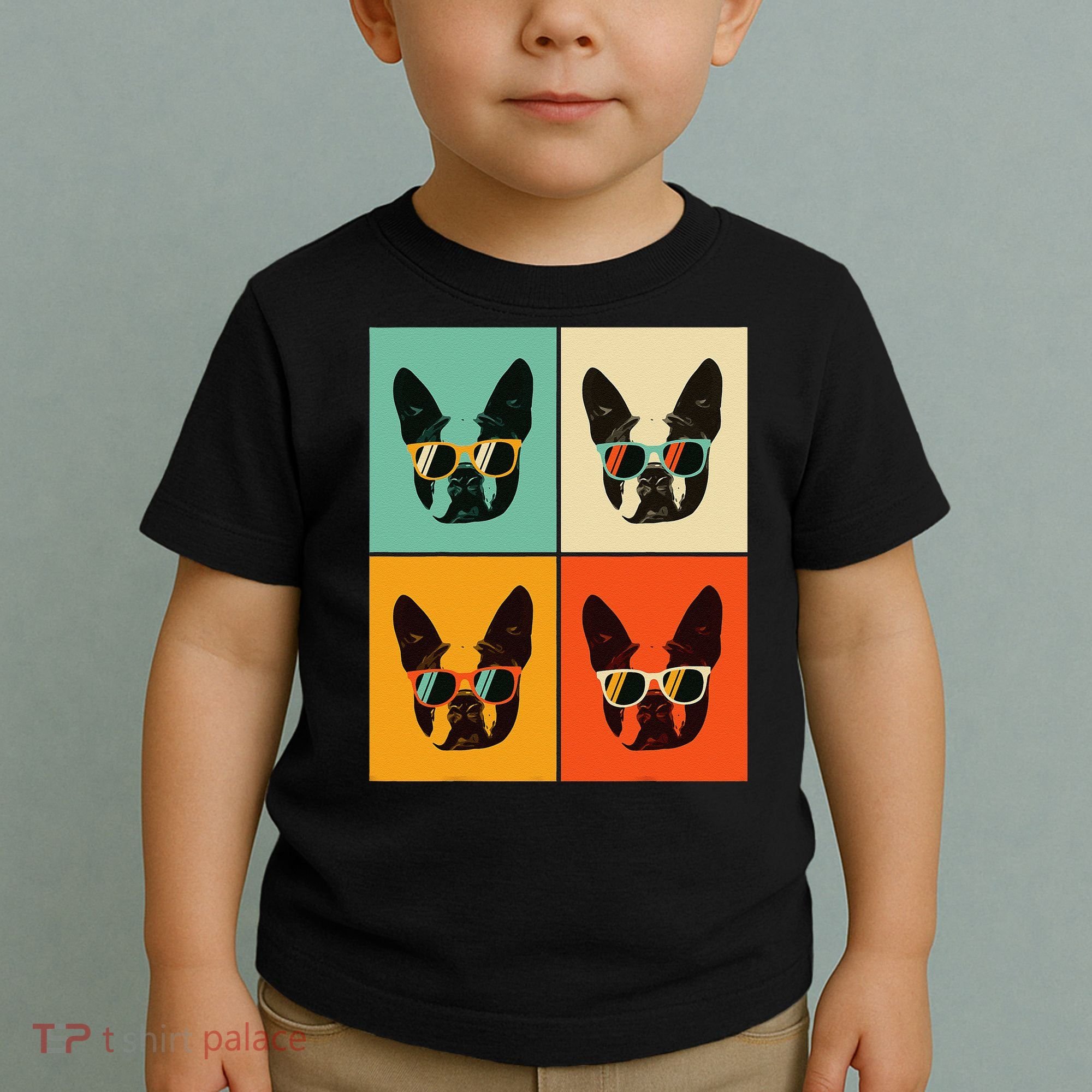 Bostie Dog Lover Gift Funny Boston Terrier With Sunglasses Toddler T-Shirt