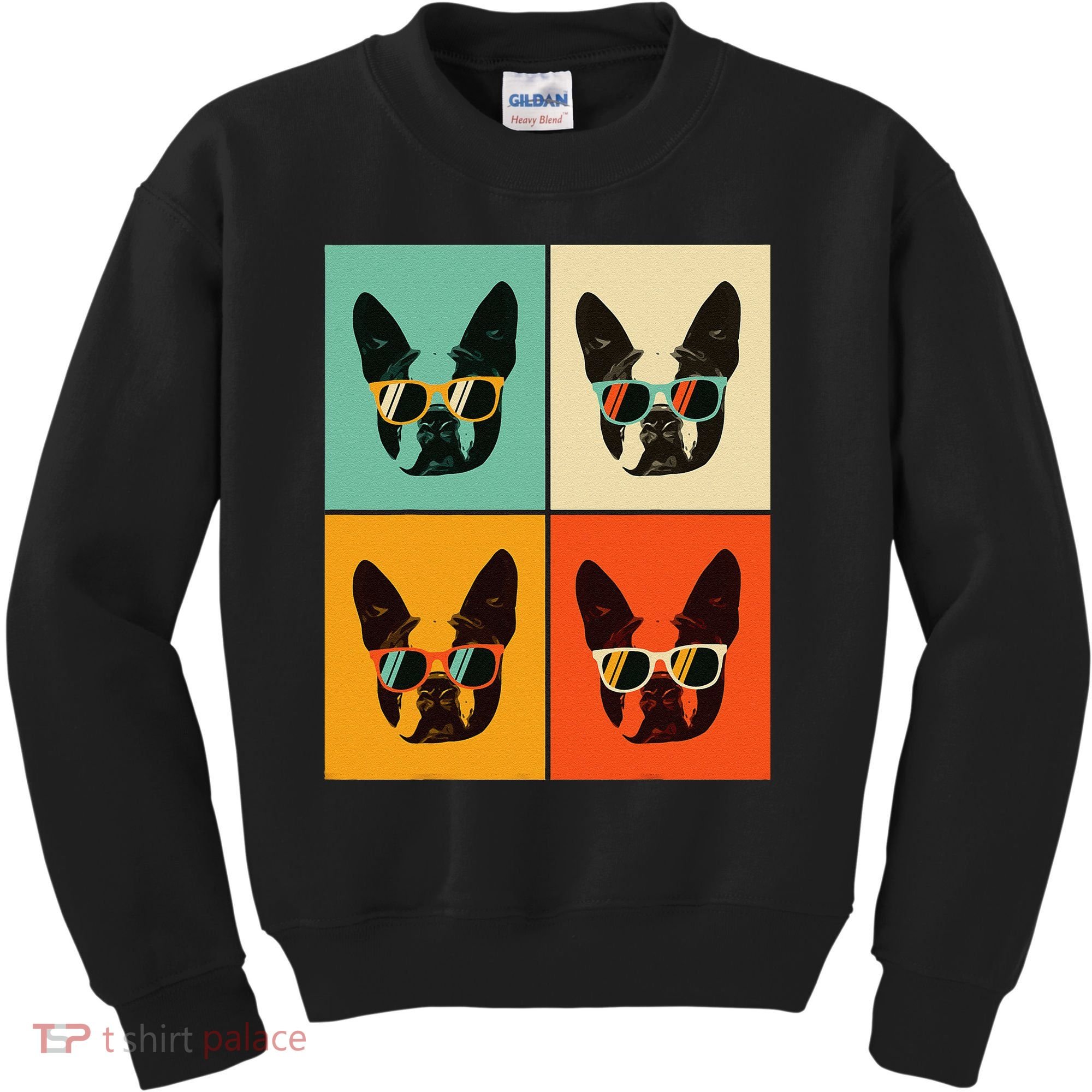 Bostie Dog Lover Gift Funny Boston Terrier With Sunglasses Kids Sweatshirt