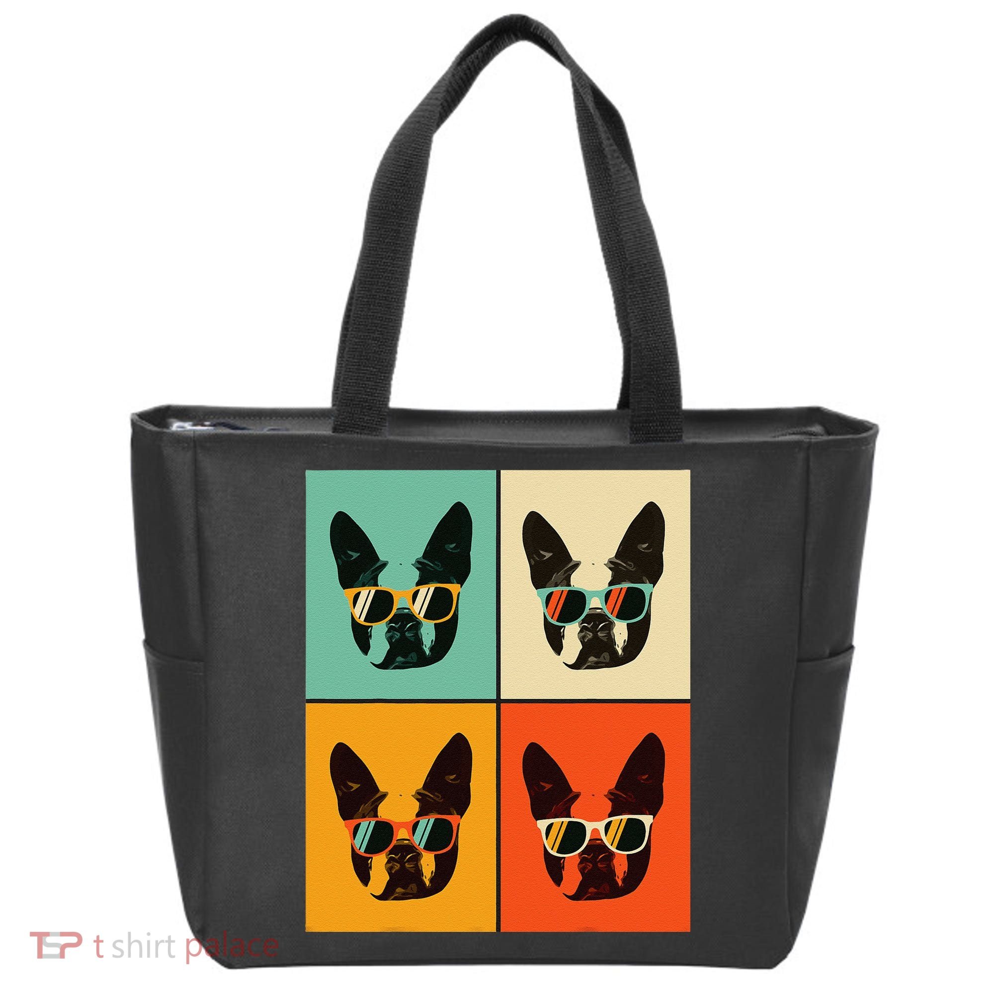 Bostie Dog Lover Gift Funny Boston Terrier With Sunglasses Tote Bag