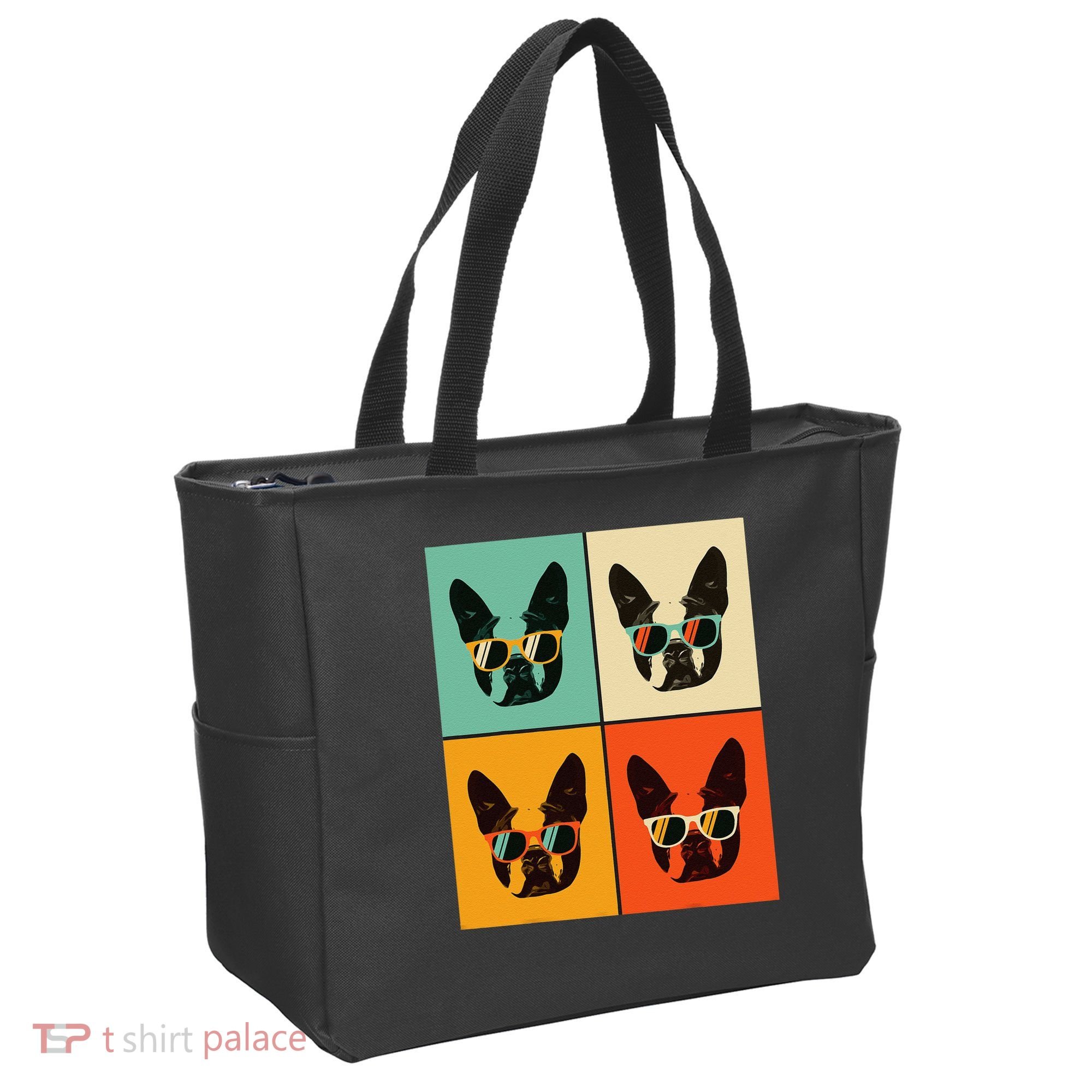 Bostie Dog Lover Gift Funny Boston Terrier With Sunglasses Tote Bag