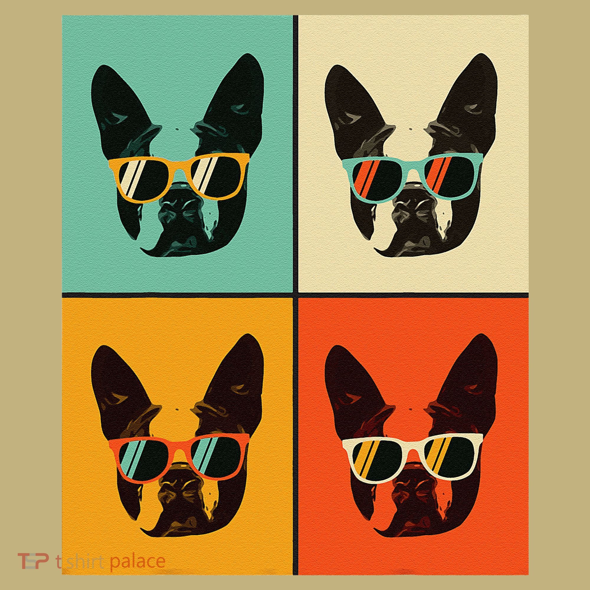 Bostie Dog Lover Gift Funny Boston Terrier With Sunglasses Long Sleeve Shirt
