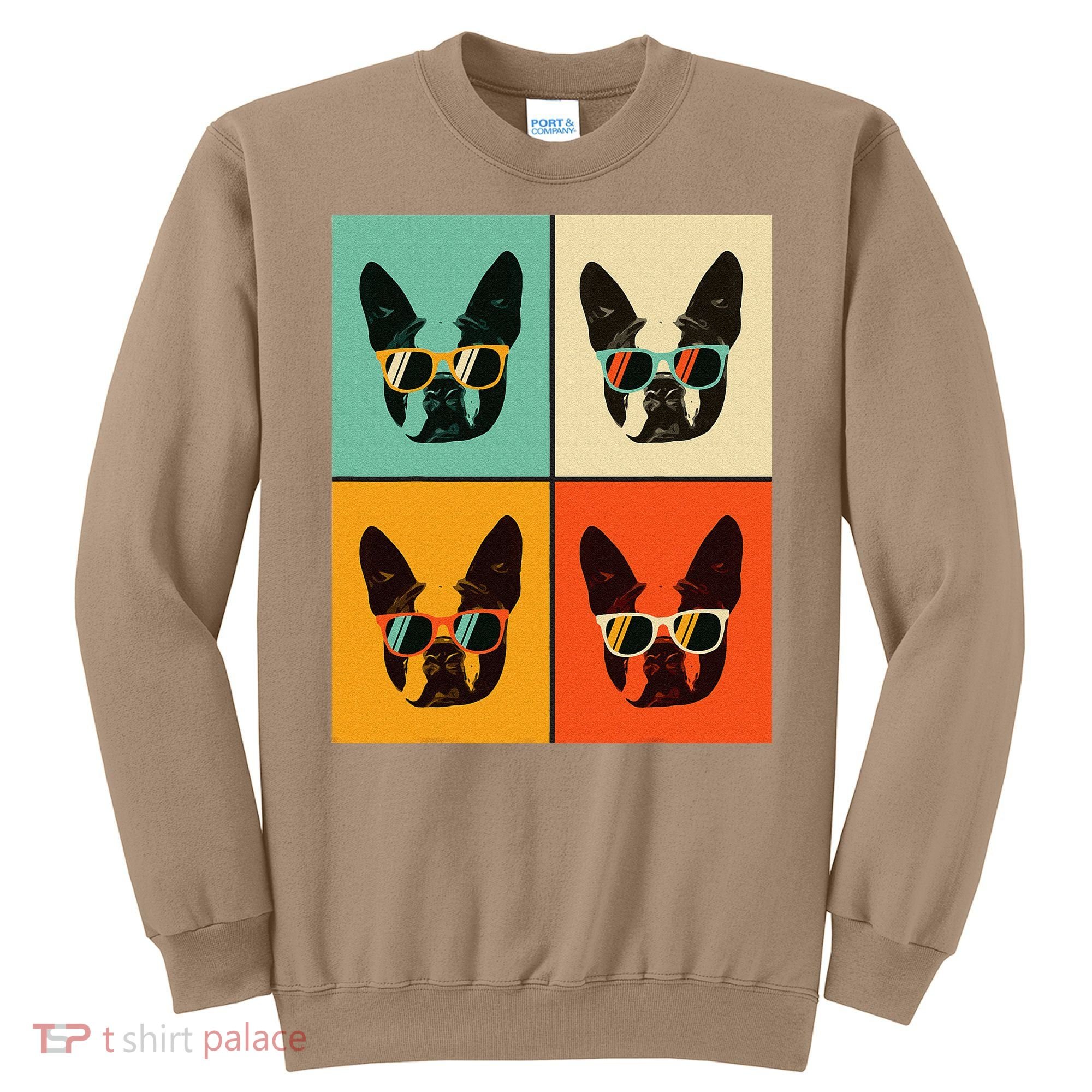 Bostie Dog Lover Gift Funny Boston Terrier With Sunglasses Sweatshirt
