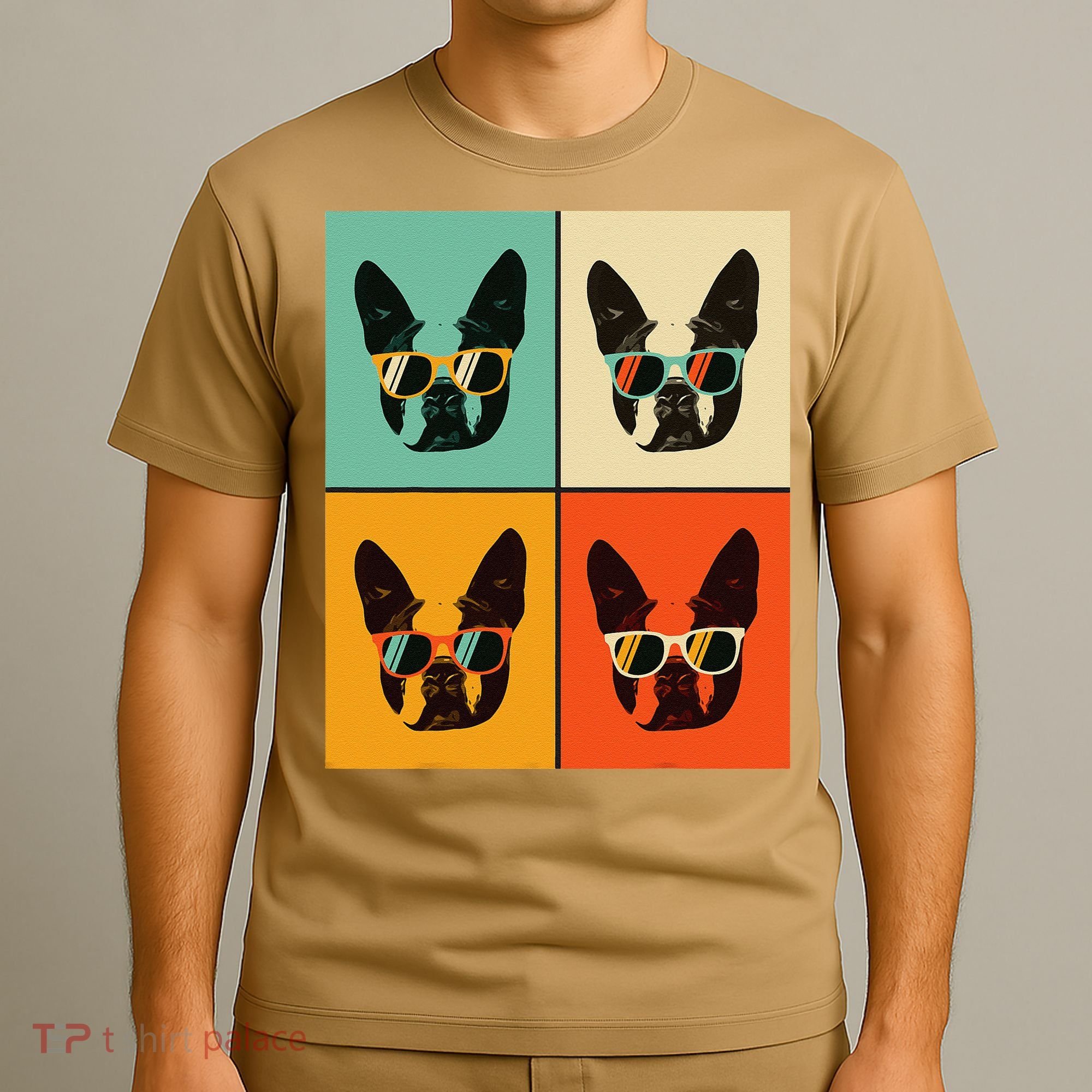 Bostie Dog Lover Gift Funny Boston Terrier With Sunglasses T-Shirt