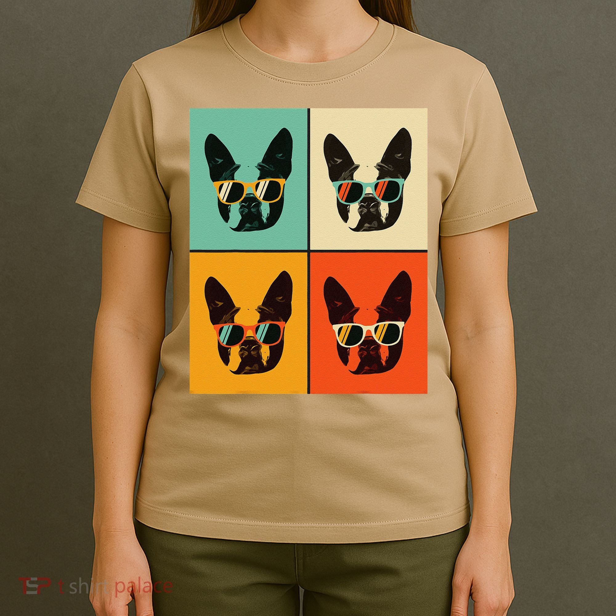 Bostie Dog Lover Gift Funny Boston Terrier With Sunglasses T-Shirt