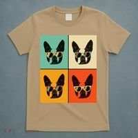 Bostie Dog Lover Gift Funny Boston Terrier With Sunglasses T-Shirt thumb 5
