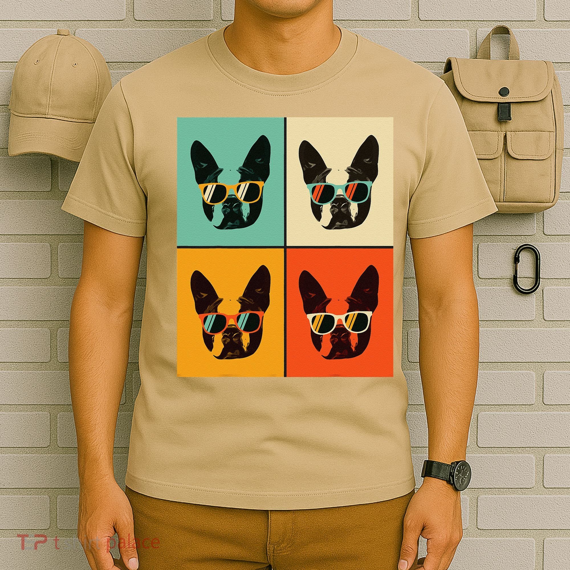 Bostie Dog Lover Gift Funny Boston Terrier With Sunglasses T-Shirt