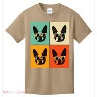 Bostie Dog Lover Gift Funny Boston Terrier With Sunglasses Kids T-Shirt thumb 0