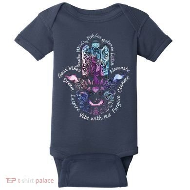Buddha Dimond Lotus Zen Yogas Baby Bodysuit