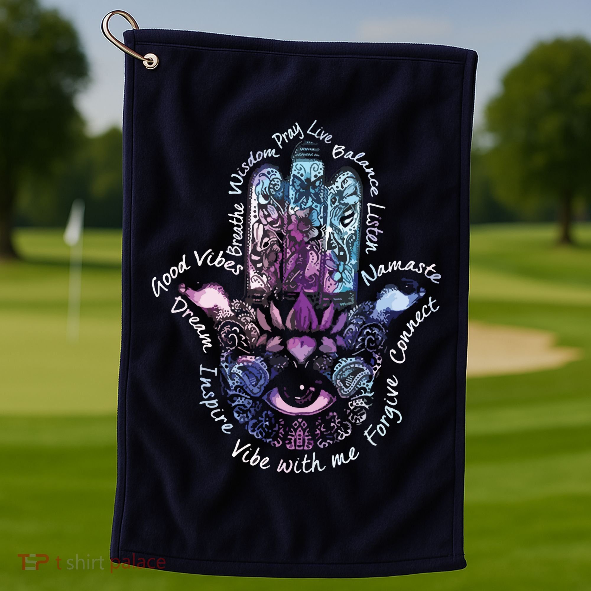 Buddha Dimond Lotus Zen Yogas Golf Towel