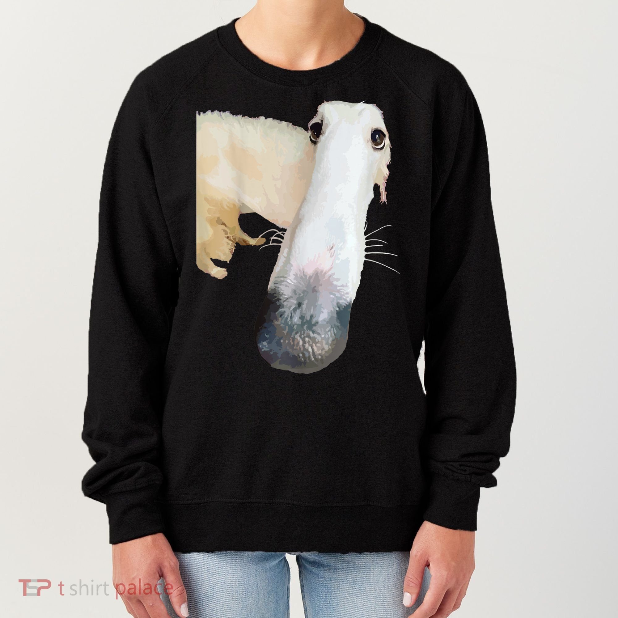 Borzoi Dog Meme Funny Long Nose Borzoi Russian Sighthound Women's Sweatshirt