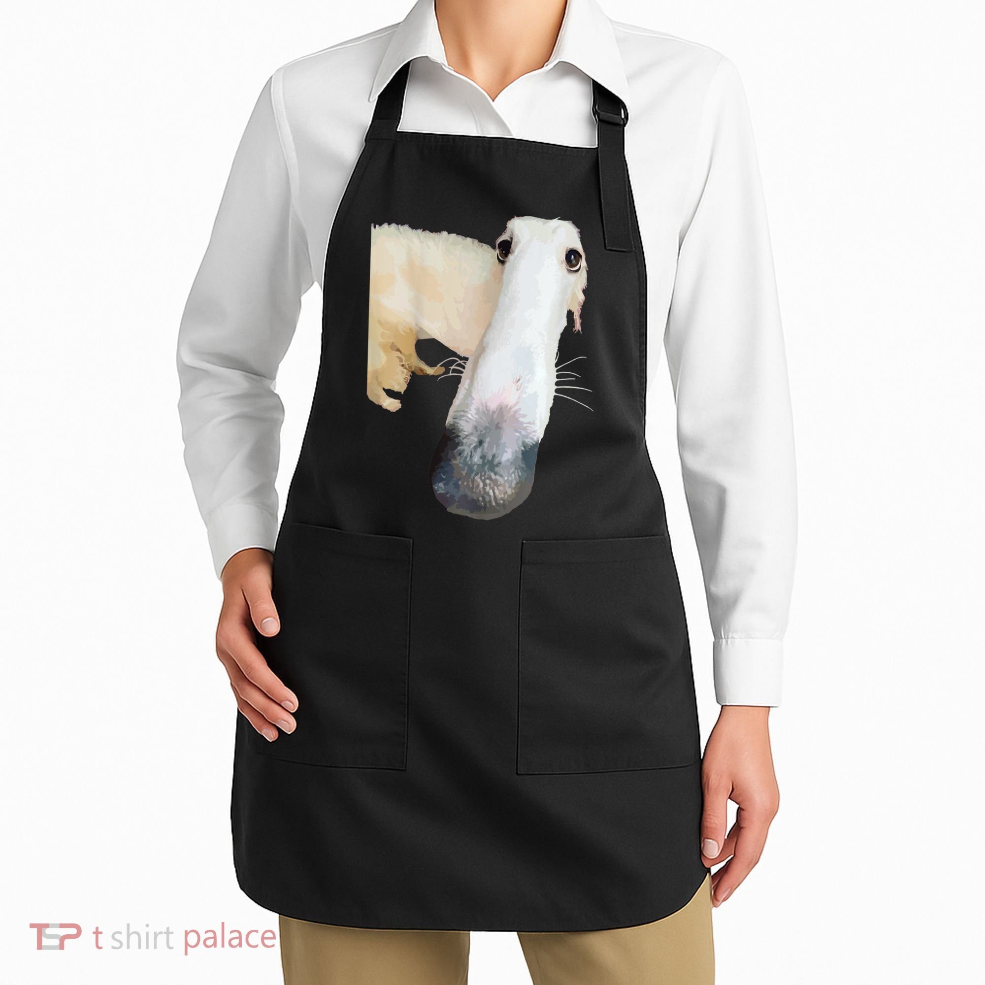 Borzoi Dog Meme Funny Long Nose Borzoi Russian Sighthound Apron
