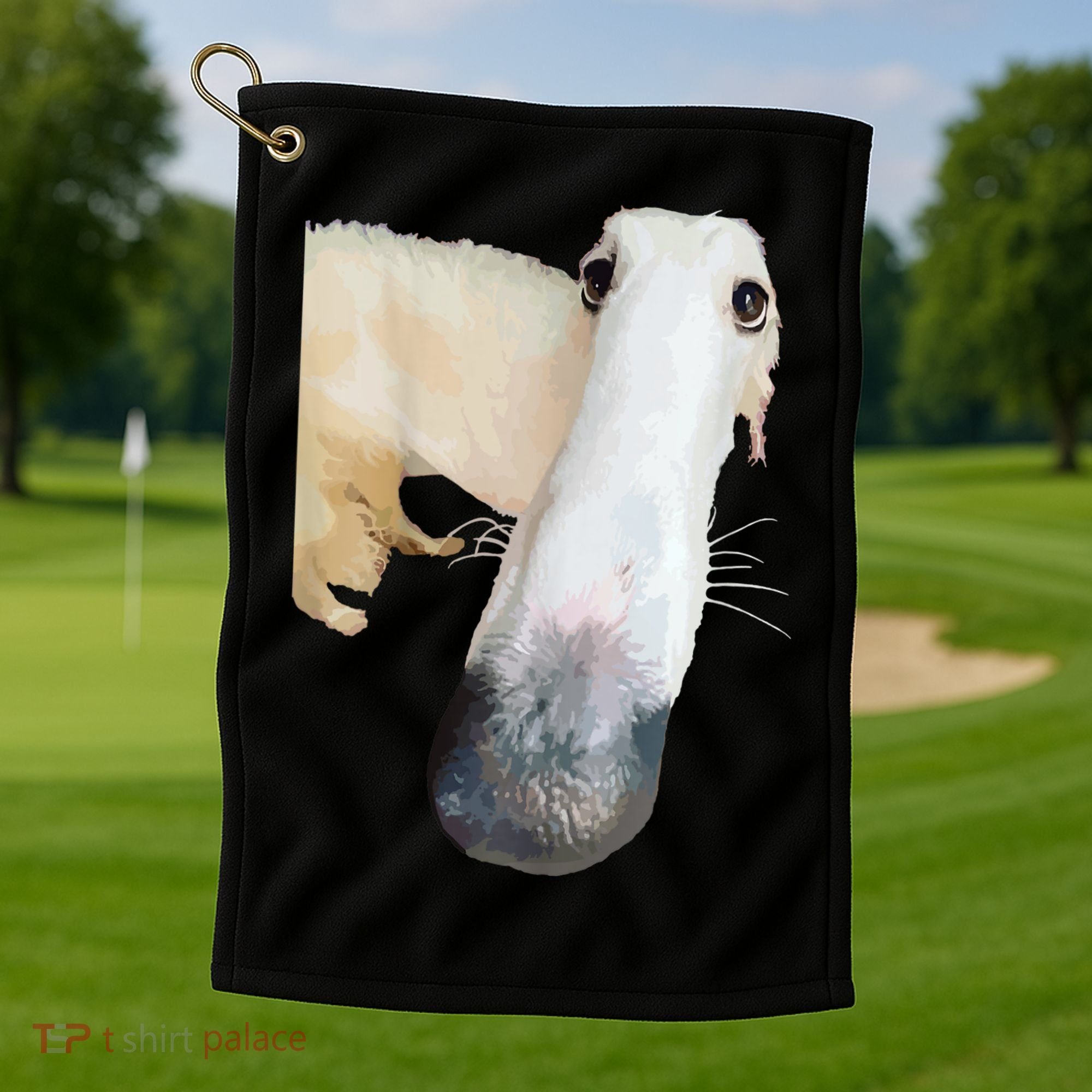 Borzoi Dog Meme Funny Long Nose Borzoi Russian Sighthound Golf Towel