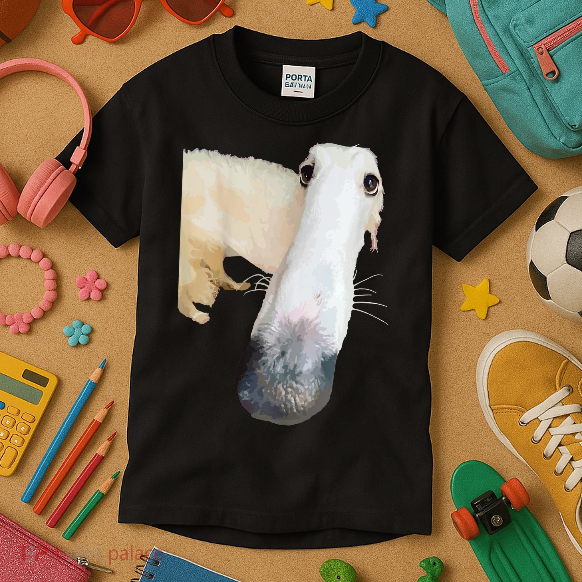 Borzoi Dog Meme Funny Long Nose Borzoi Russian Sighthound Kids T-Shirt