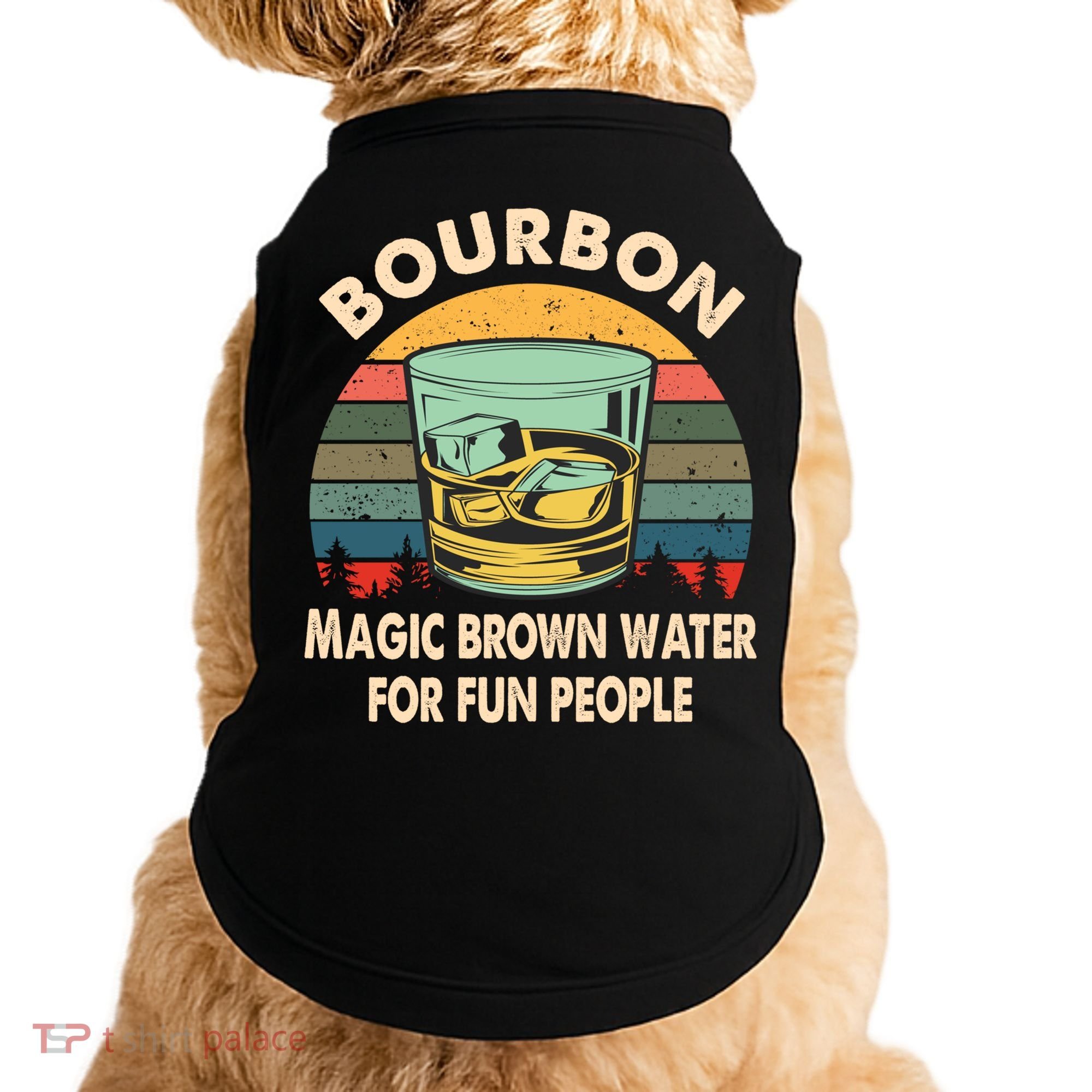 Bourbon Definition Magic Brown Water Retro Bourbon Gift Doggie Tank
