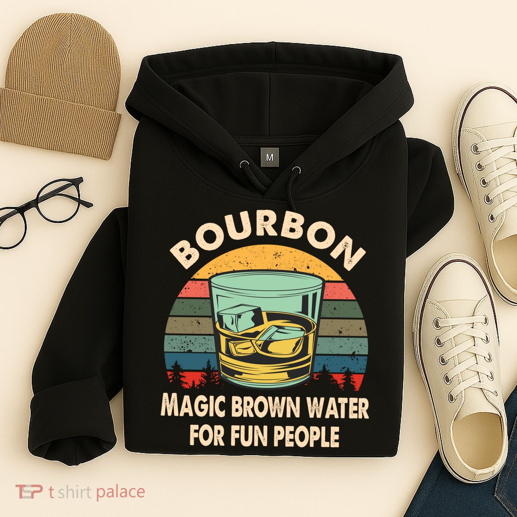 Bourbon Definition Magic Brown Water Retro Bourbon Gift Hoodie