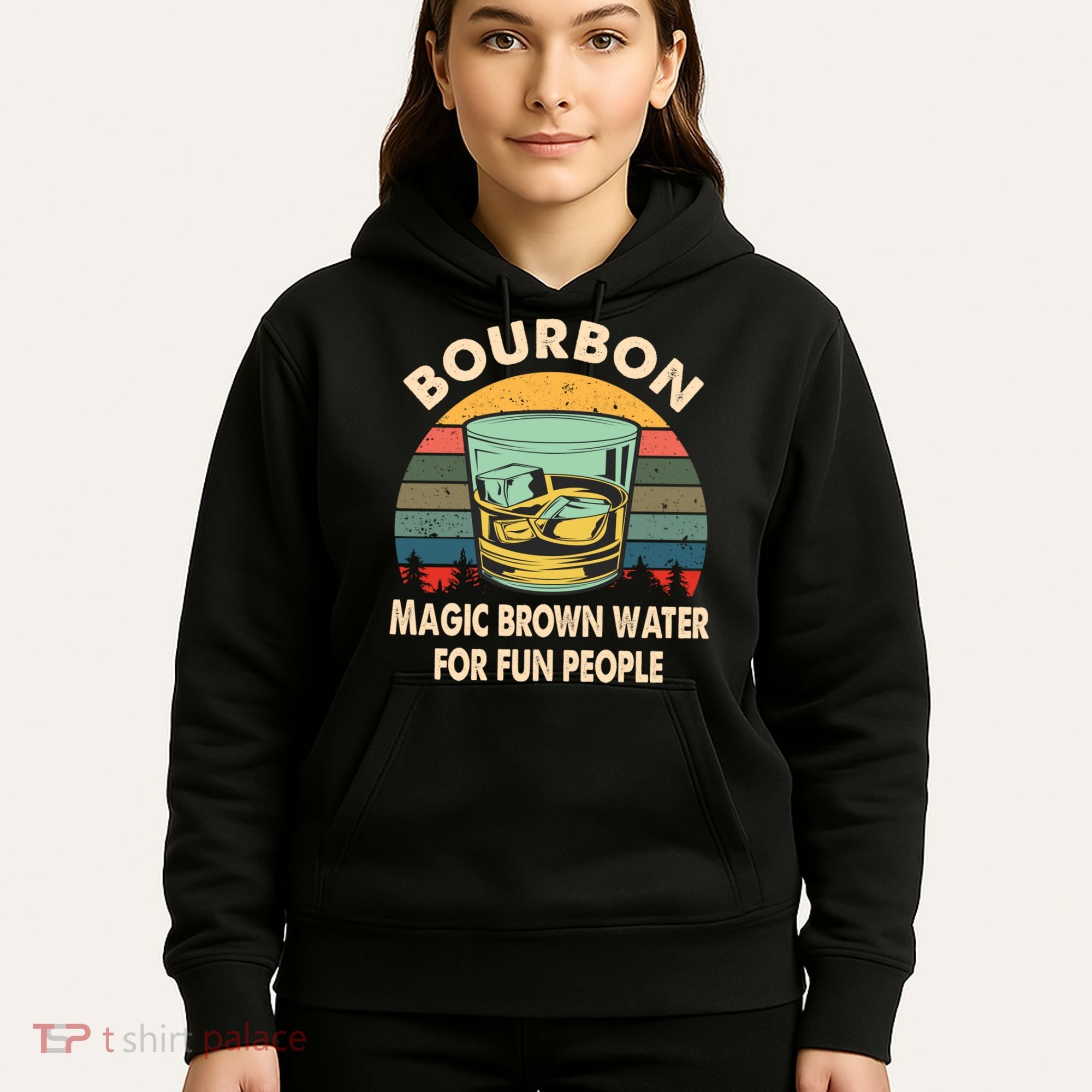 Bourbon Definition Magic Brown Water Retro Bourbon Gift Hoodie