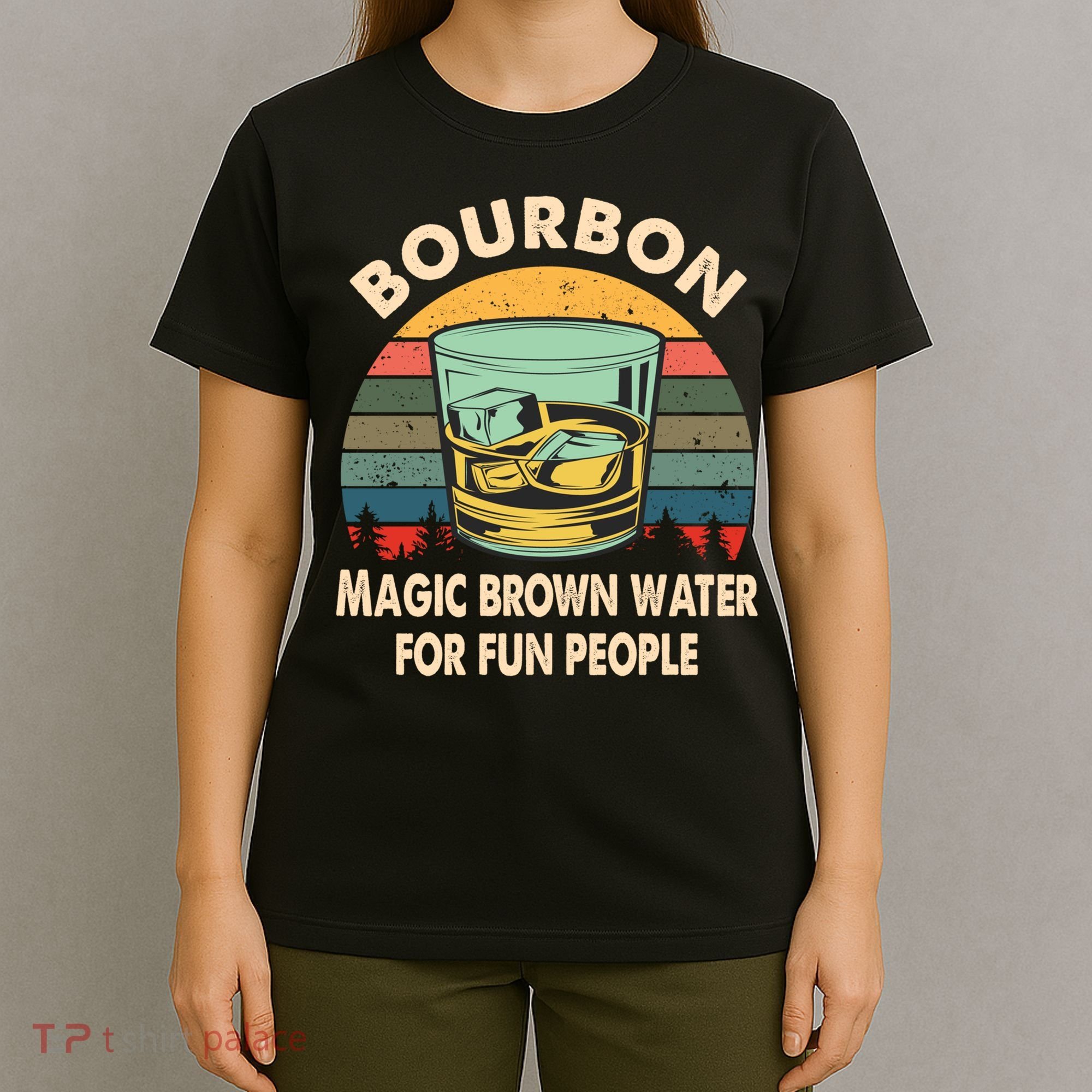 Bourbon Definition Magic Brown Water Retro Bourbon Gift T-Shirt