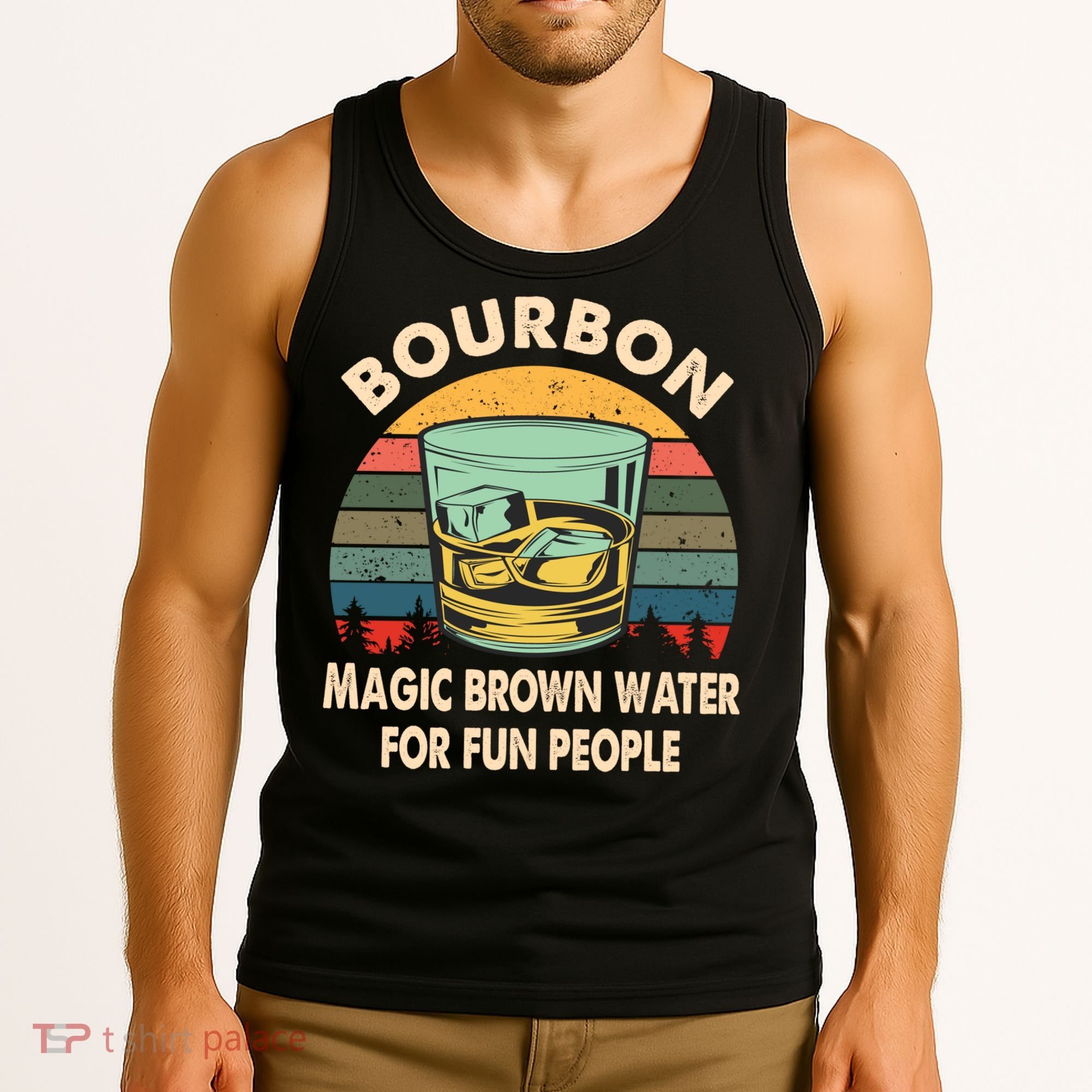 Bourbon Definition Magic Brown Water Retro Bourbon Gift Tank Top