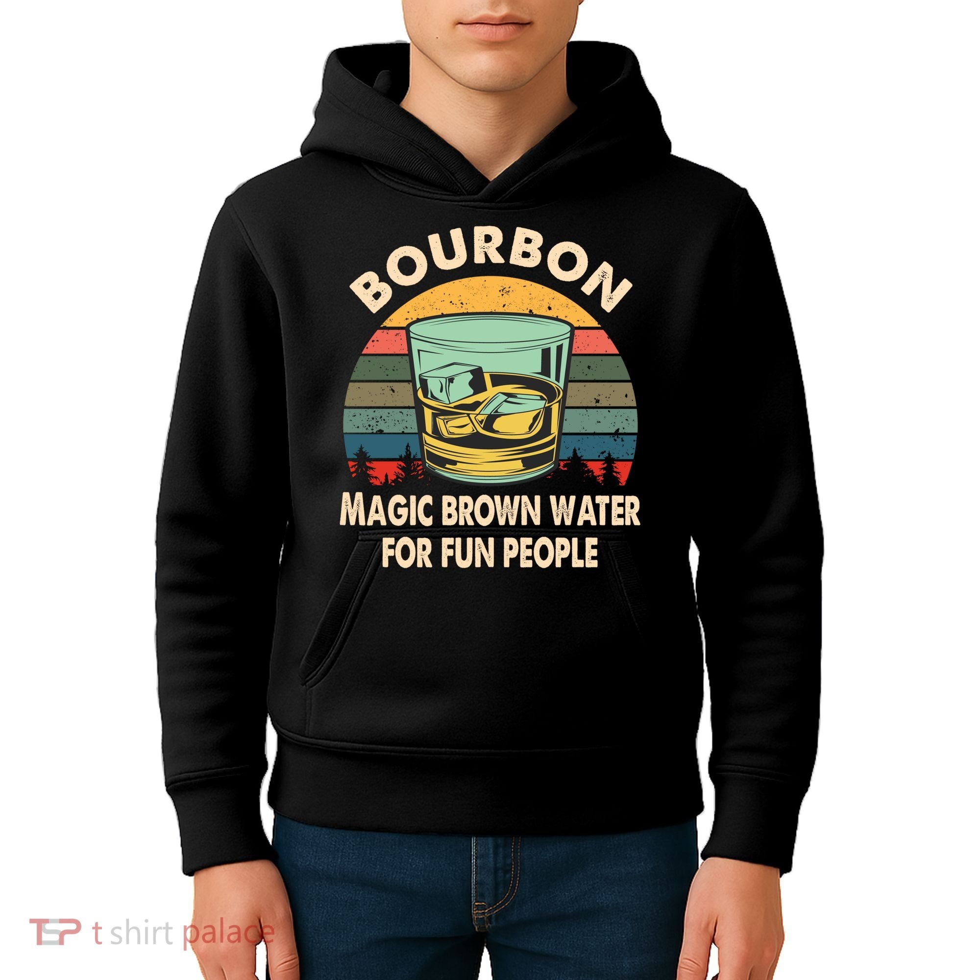 Bourbon Definition Magic Brown Water Retro Bourbon Gift Kids Hoodie