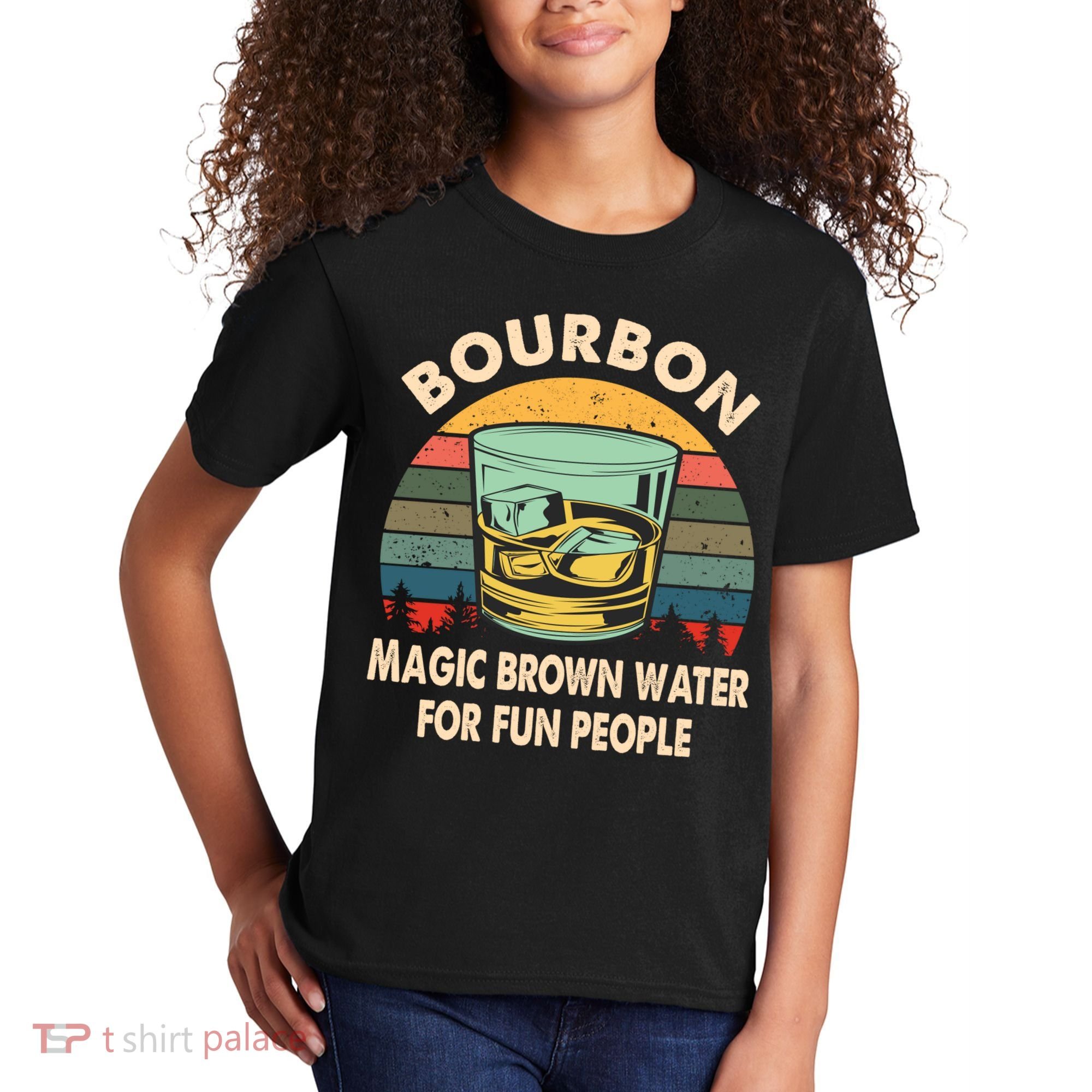 Bourbon Definition Magic Brown Water Retro Bourbon Gift Kids T-Shirt