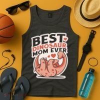Best Dinosaur Mom Ever Mamasaurus Tank Top thumb 4