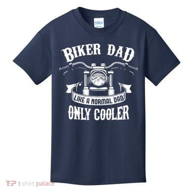 Biker Dad Motorcycle Father's Day Design for Fathers Kids T-Shirt