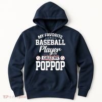 Baseball Dad My Favorite Baseball Player Calls Me PopPop Hoodie thumb 0