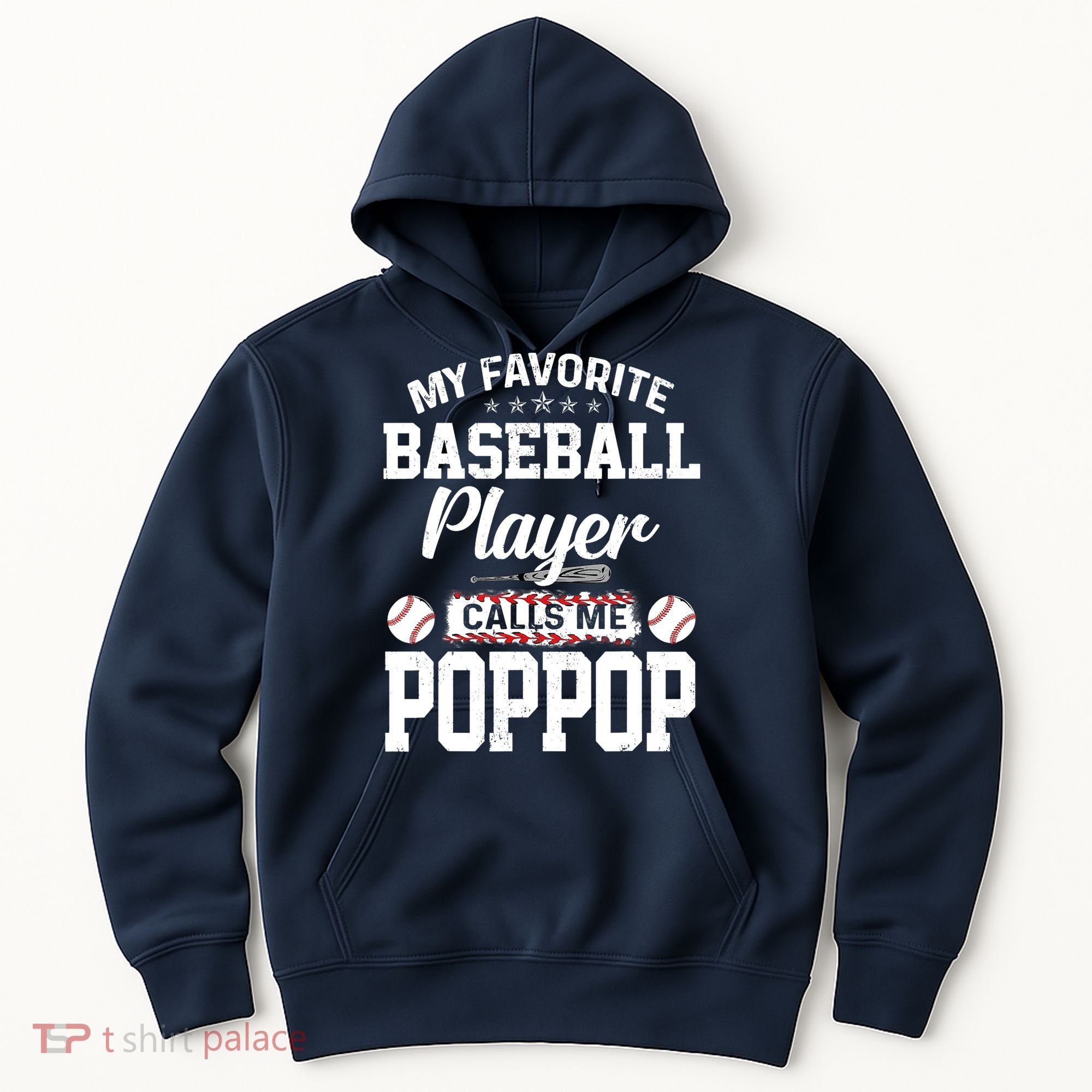 Baseball Dad My Favorite Baseball Player Calls Me PopPop Hoodie