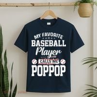 Baseball Dad My Favorite Baseball Player Calls Me PopPop T-Shirt thumb 2