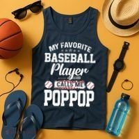 Baseball Dad My Favorite Baseball Player Calls Me PopPop Tank Top thumb 4