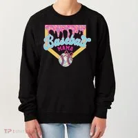 Baseball Drip Mama Ice Cream Drip Baseball Mom Women's Sweatshirt thumb 0