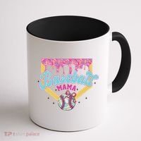 Baseball Drip Mama Ice Cream Drip Baseball Mom Coffee Mug thumb 1