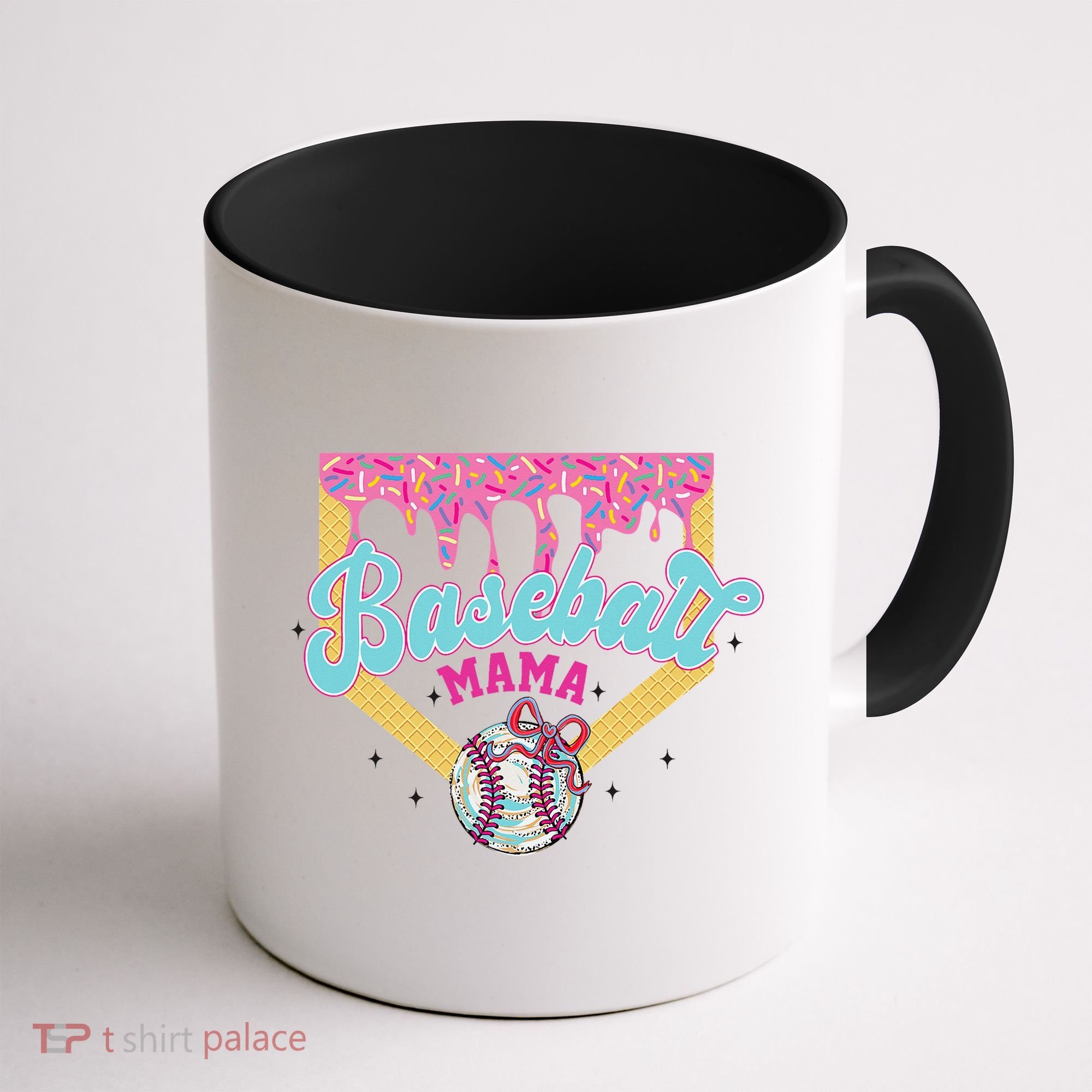 Baseball Drip Mama Ice Cream Drip Baseball Mom Coffee Mug
