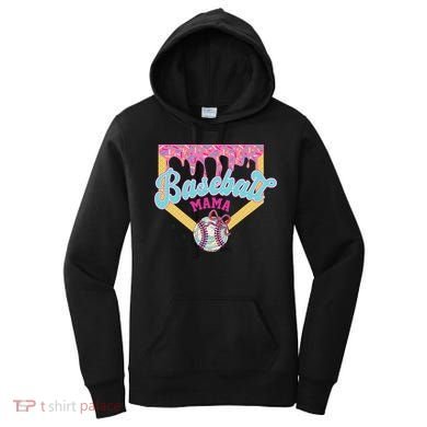 Baseball Drip Mama Ice Cream Drip Baseball Mom Women's Hoodie