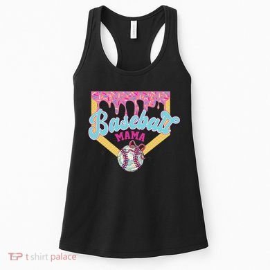 Baseball Drip Mama Ice Cream Drip Baseball Mom Women's Tank Top