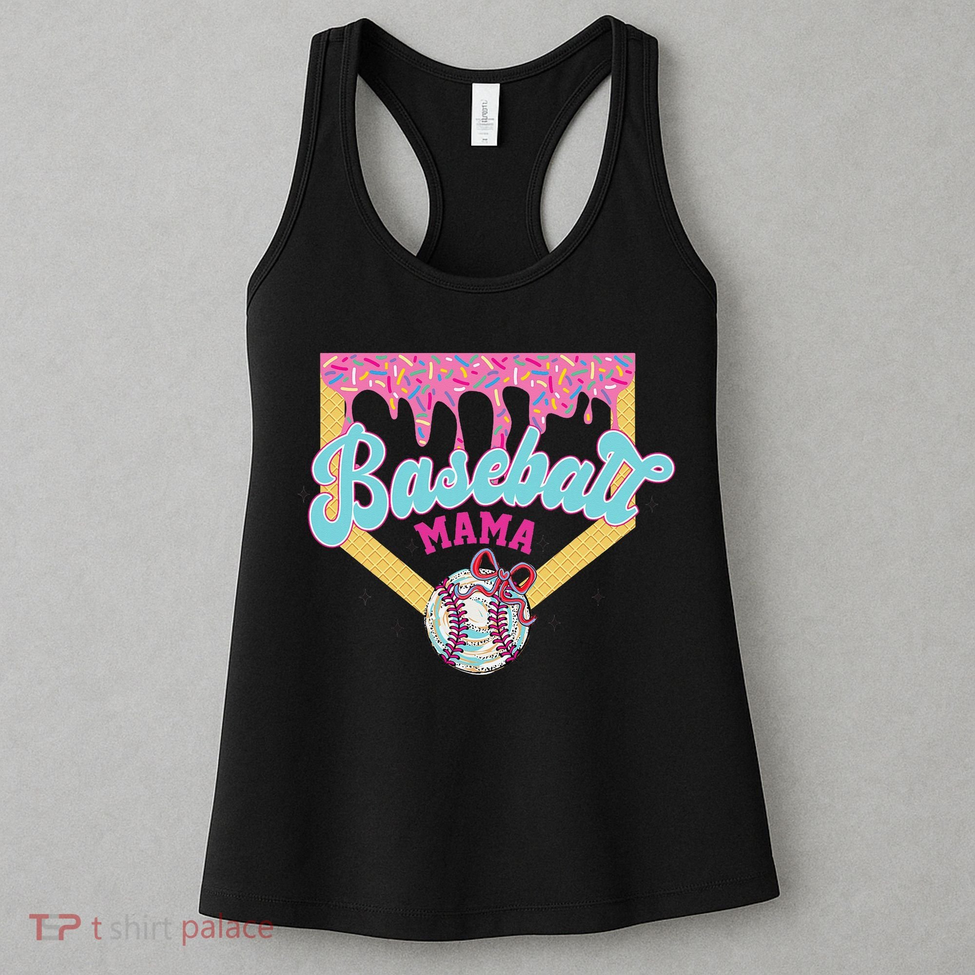 Baseball Drip Mama Ice Cream Drip Baseball Mom Women's Tank Top