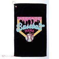 Baseball Drip Mama Ice Cream Drip Baseball Mom Golf Towel thumb 0