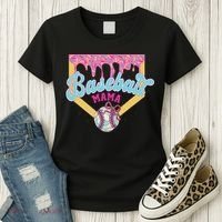 Baseball Drip Mama Ice Cream Drip Baseball Mom Women's T-Shirt thumb 3