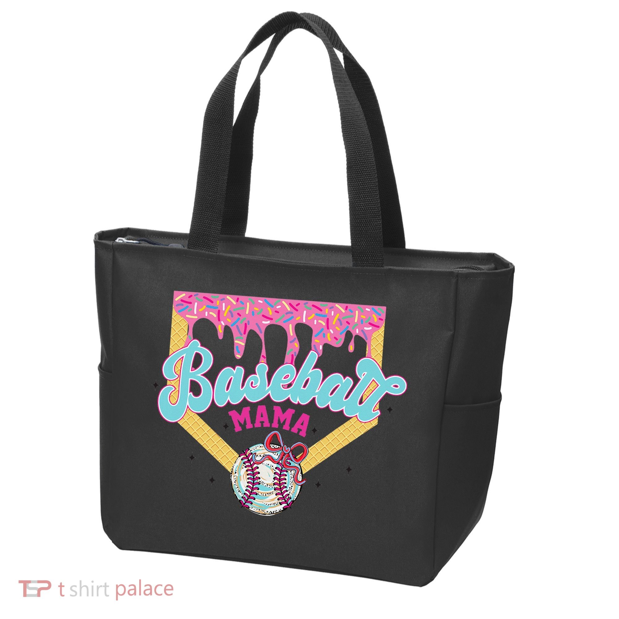 Baseball Drip Mama Ice Cream Drip Baseball Mom Tote Bag