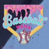 Baseball Drip Mama Ice Cream Drip Baseball Mom Raglan Baseball Sleeve Shirt thumb 2